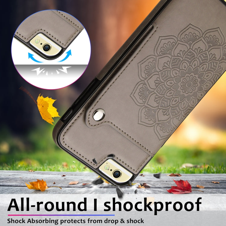 Embossed Pattern PU + TPU Protective Case with Holder & Wallet & Card Slots For iPhone 6 & 6s