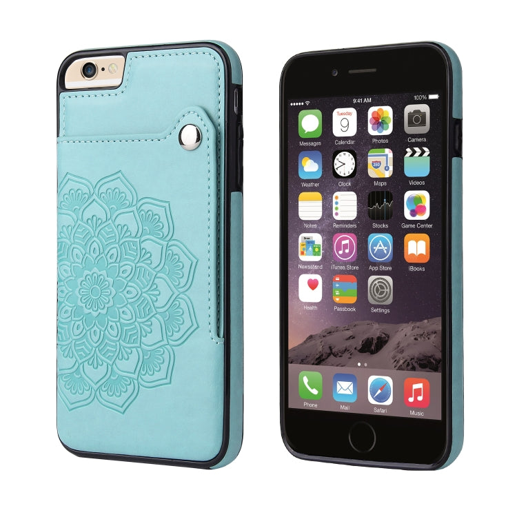Embossed Pattern PU + TPU Protective Case with Holder & Wallet & Card Slots For iPhone 6 & 6s