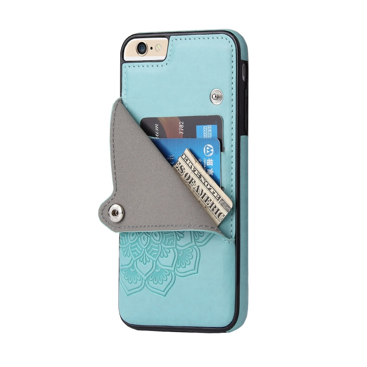 Embossed Pattern PU + TPU Protective Case with Holder & Wallet & Card Slots For iPhone 6 & 6s