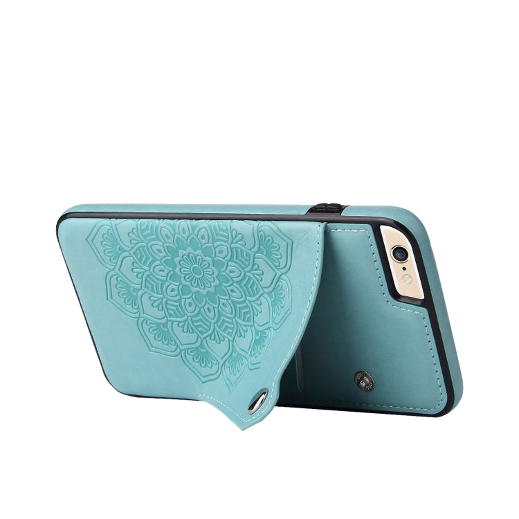 Embossed Pattern PU + TPU Protective Case with Holder & Wallet & Card Slots For iPhone 6 & 6s