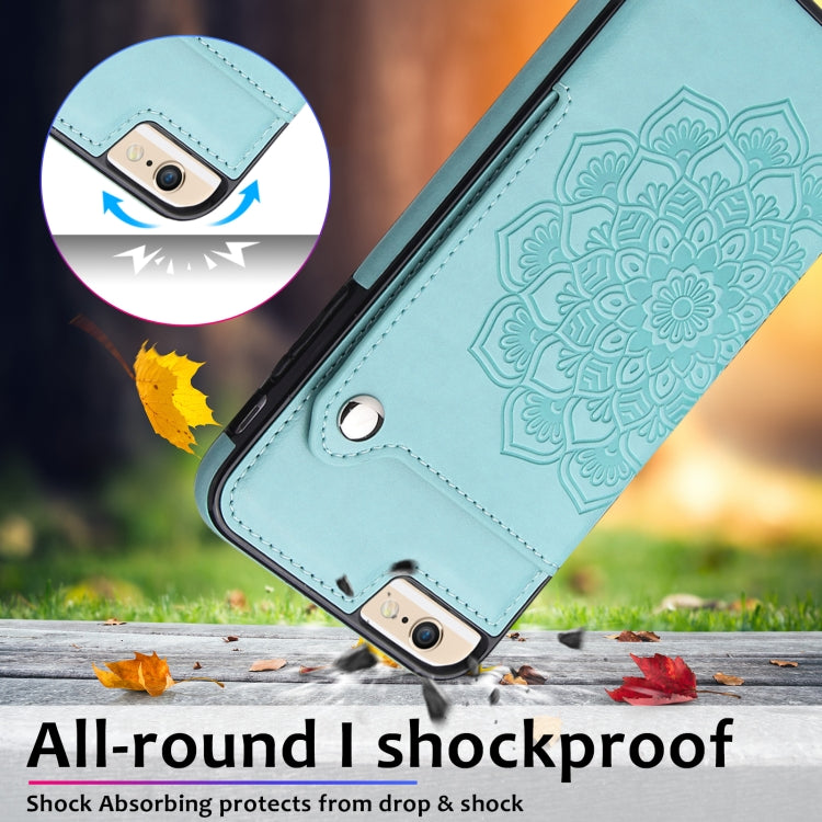 Embossed Pattern PU + TPU Protective Case with Holder & Wallet & Card Slots For iPhone 6 & 6s