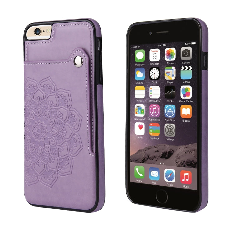 Embossed Pattern PU + TPU Protective Case with Holder & Wallet & Card Slots For iPhone 6 & 6s