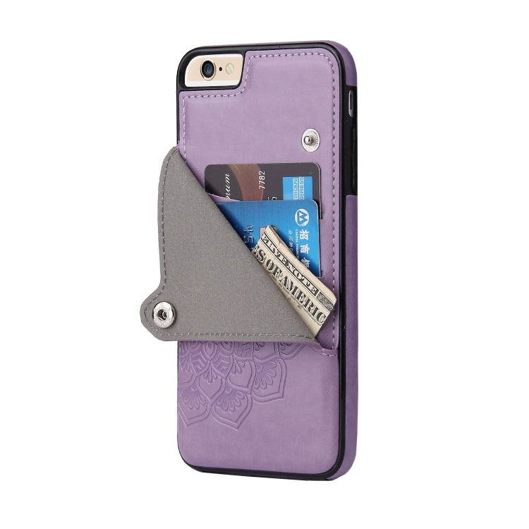 Embossed Pattern PU + TPU Protective Case with Holder & Wallet & Card Slots For iPhone 6 & 6s