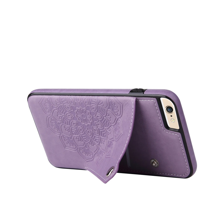 Embossed Pattern PU + TPU Protective Case with Holder & Wallet & Card Slots For iPhone 6 & 6s
