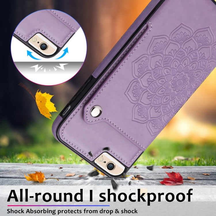Embossed Pattern PU + TPU Protective Case with Holder & Wallet & Card Slots For iPhone 6 & 6s