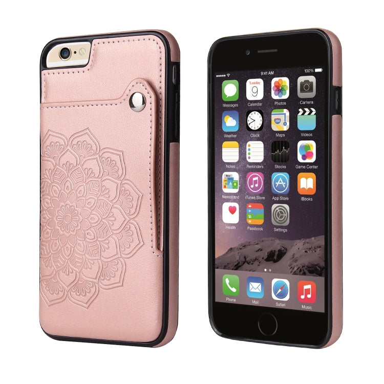 Embossed Pattern PU + TPU Protective Case with Holder & Wallet & Card Slots For iPhone 6 & 6s