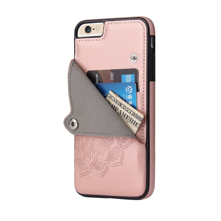 Embossed Pattern PU + TPU Protective Case with Holder & Wallet & Card Slots For iPhone 6 & 6s