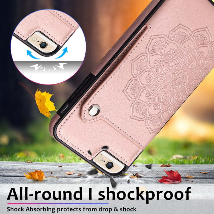 Embossed Pattern PU + TPU Protective Case with Holder & Wallet & Card Slots For iPhone 6 & 6s