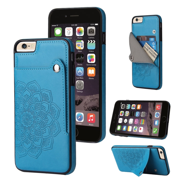 Embossed Pattern PU + TPU Protective Case with Holder & Wallet & Card Slots For iPhone 6 & 6s