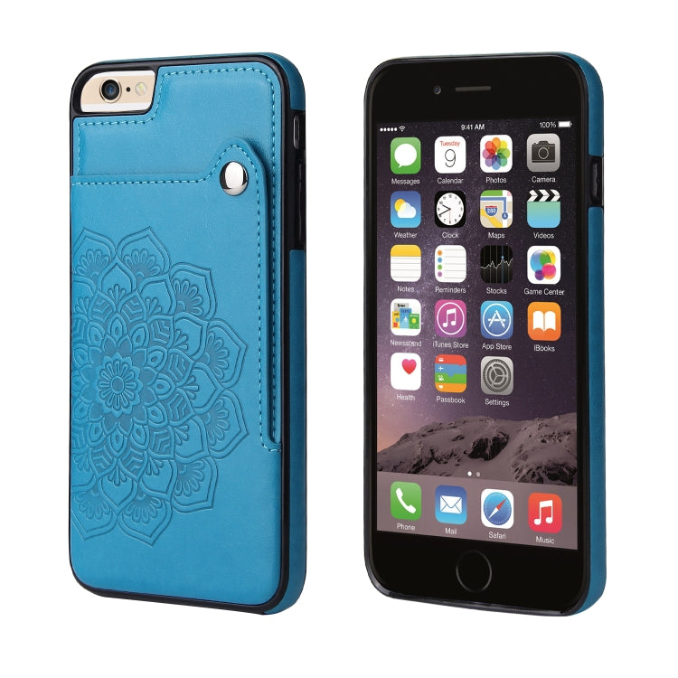 Embossed Pattern PU + TPU Protective Case with Holder & Wallet & Card Slots For iPhone 6 & 6s