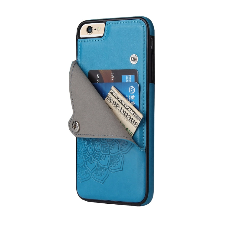 Embossed Pattern PU + TPU Protective Case with Holder & Wallet & Card Slots For iPhone 6 & 6s