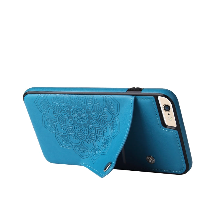 Embossed Pattern PU + TPU Protective Case with Holder & Wallet & Card Slots For iPhone 6 & 6s