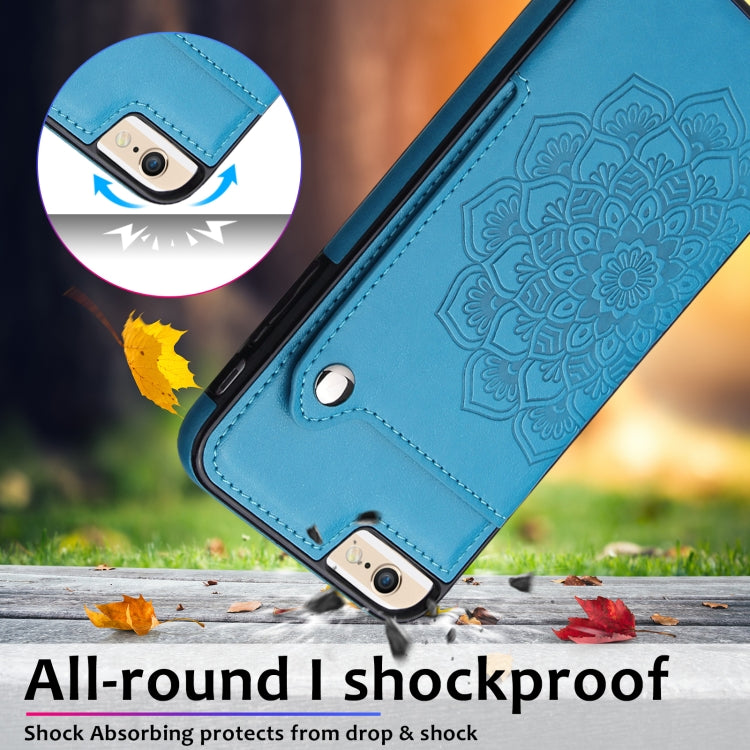 Embossed Pattern PU + TPU Protective Case with Holder & Wallet & Card Slots For iPhone 6 & 6s