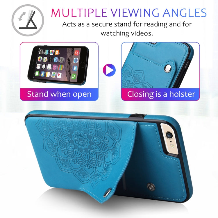 Embossed Pattern PU + TPU Protective Case with Holder & Wallet & Card Slots For iPhone 6 & 6s