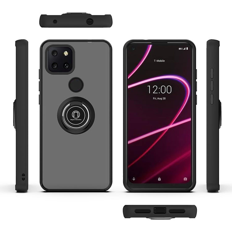 For T-Mobile REVVL 5G Q Shadow 1 Generation Series TPU + PC Protective Case with 360 Degrees Rotate Ring Holder