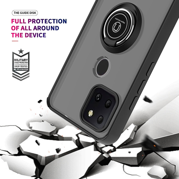 For T-Mobile REVVL 5G Q Shadow 1 Generation Series TPU + PC Protective Case with 360 Degrees Rotate Ring Holder