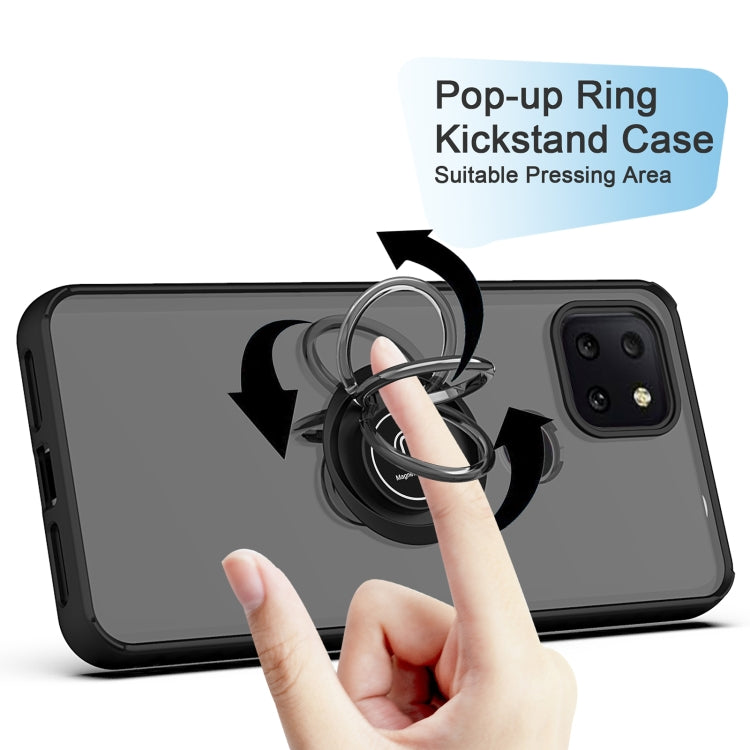 For T-Mobile REVVL 5G Q Shadow 1 Generation Series TPU + PC Protective Case with 360 Degrees Rotate Ring Holder