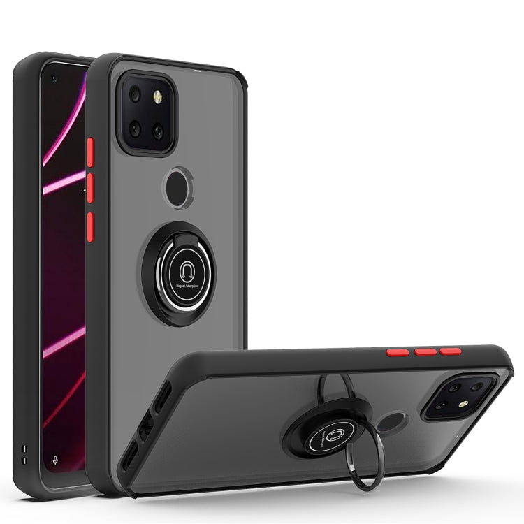 For T-Mobile REVVL 5G Q Shadow 1 Generation Series TPU + PC Protective Case with 360 Degrees Rotate Ring Holder