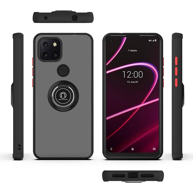 For T-Mobile REVVL 5G Q Shadow 1 Generation Series TPU + PC Protective Case with 360 Degrees Rotate Ring Holder