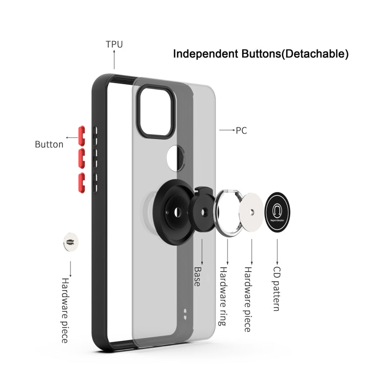 For T-Mobile REVVL 5G Q Shadow 1 Generation Series TPU + PC Protective Case with 360 Degrees Rotate Ring Holder