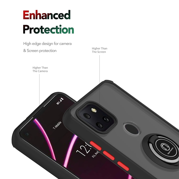 For T-Mobile REVVL 5G Q Shadow 1 Generation Series TPU + PC Protective Case with 360 Degrees Rotate Ring Holder