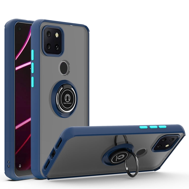 For T-Mobile REVVL 5G Q Shadow 1 Generation Series TPU + PC Protective Case with 360 Degrees Rotate Ring Holder
