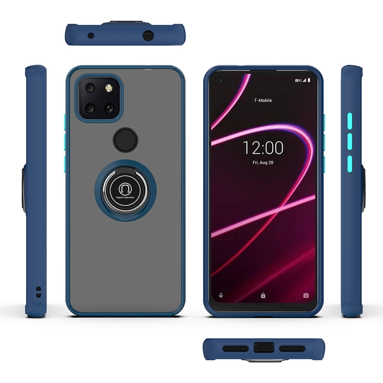 For T-Mobile REVVL 5G Q Shadow 1 Generation Series TPU + PC Protective Case with 360 Degrees Rotate Ring Holder