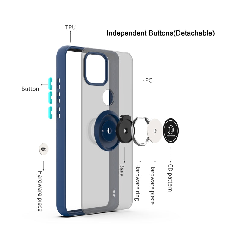 For T-Mobile REVVL 5G Q Shadow 1 Generation Series TPU + PC Protective Case with 360 Degrees Rotate Ring Holder