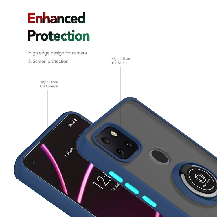 For T-Mobile REVVL 5G Q Shadow 1 Generation Series TPU + PC Protective Case with 360 Degrees Rotate Ring Holder