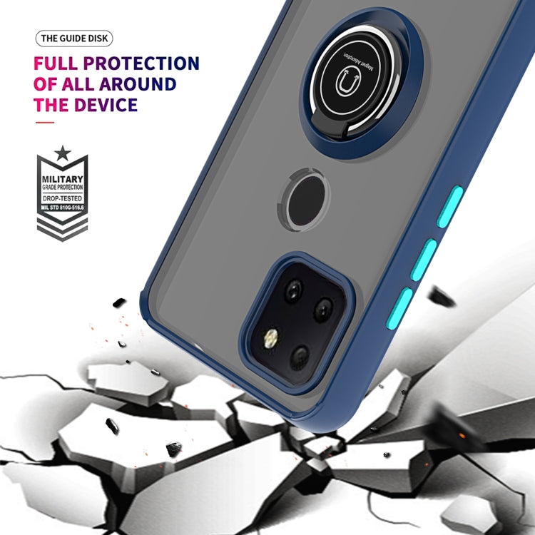 For T-Mobile REVVL 5G Q Shadow 1 Generation Series TPU + PC Protective Case with 360 Degrees Rotate Ring Holder