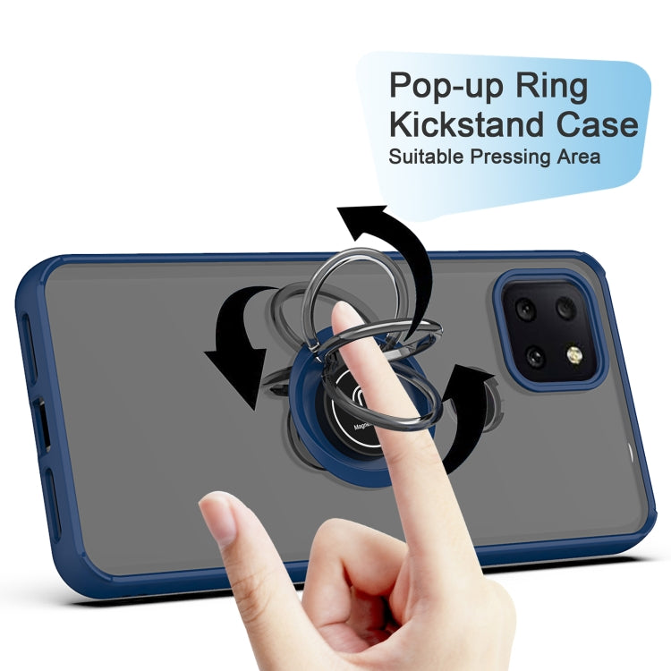 For T-Mobile REVVL 5G Q Shadow 1 Generation Series TPU + PC Protective Case with 360 Degrees Rotate Ring Holder