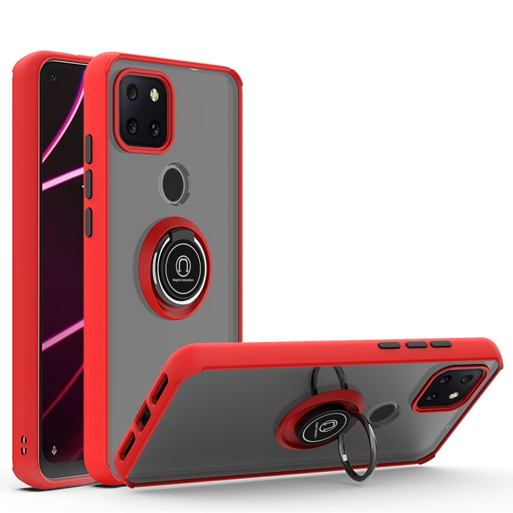 For T-Mobile REVVL 5G Q Shadow 1 Generation Series TPU + PC Protective Case with 360 Degrees Rotate Ring Holder