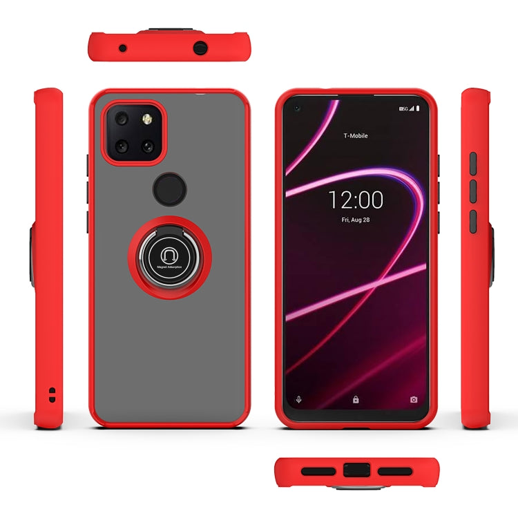 For T-Mobile REVVL 5G Q Shadow 1 Generation Series TPU + PC Protective Case with 360 Degrees Rotate Ring Holder