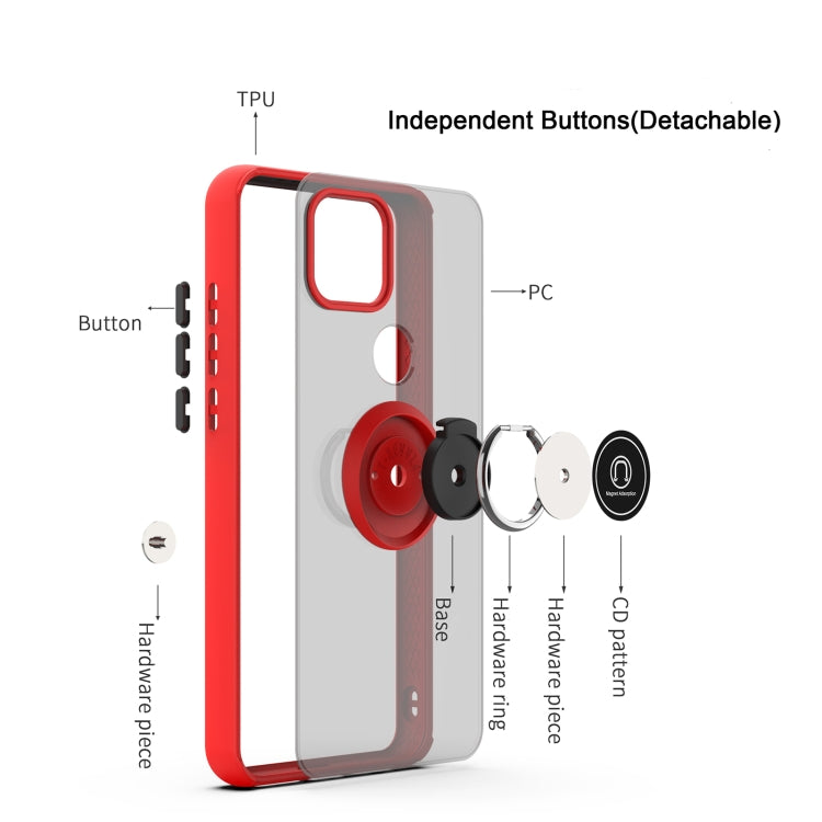 For T-Mobile REVVL 5G Q Shadow 1 Generation Series TPU + PC Protective Case with 360 Degrees Rotate Ring Holder