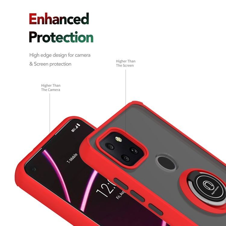 For T-Mobile REVVL 5G Q Shadow 1 Generation Series TPU + PC Protective Case with 360 Degrees Rotate Ring Holder