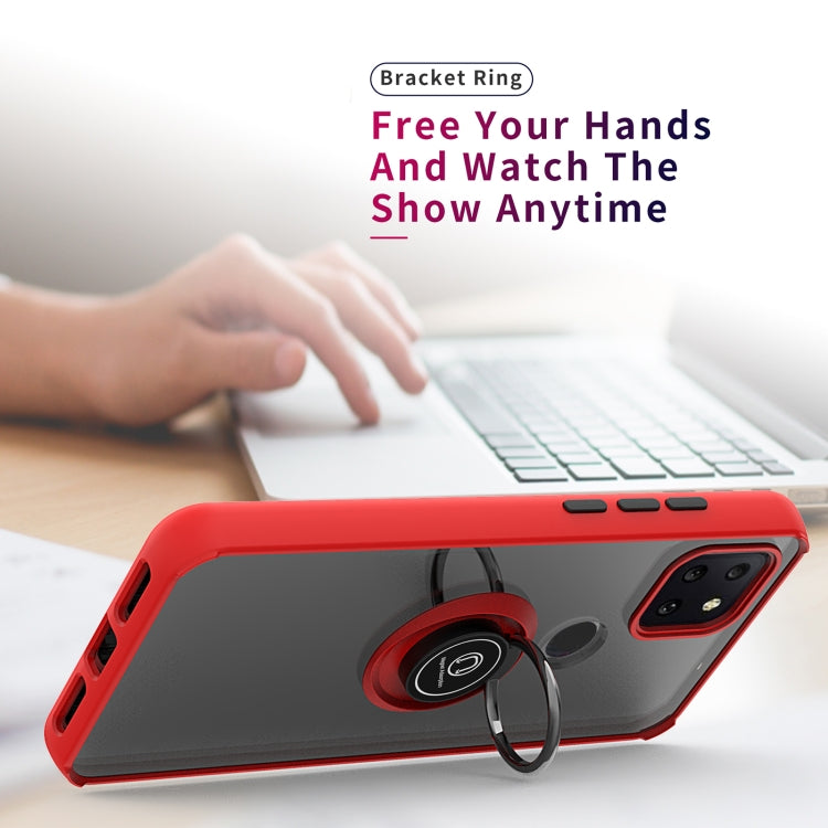 For T-Mobile REVVL 5G Q Shadow 1 Generation Series TPU + PC Protective Case with 360 Degrees Rotate Ring Holder