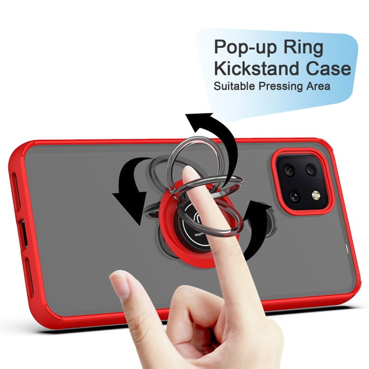For T-Mobile REVVL 5G Q Shadow 1 Generation Series TPU + PC Protective Case with 360 Degrees Rotate Ring Holder