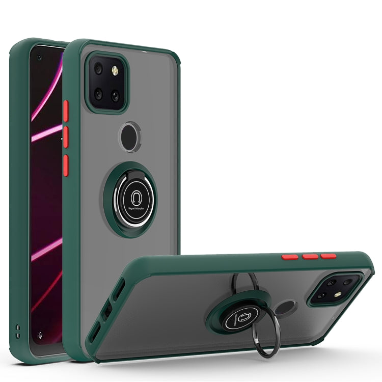 For T-Mobile REVVL 5G Q Shadow 1 Generation Series TPU + PC Protective Case with 360 Degrees Rotate Ring Holder