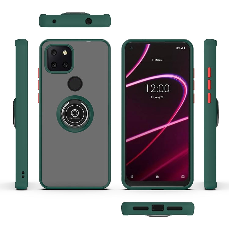 For T-Mobile REVVL 5G Q Shadow 1 Generation Series TPU + PC Protective Case with 360 Degrees Rotate Ring Holder