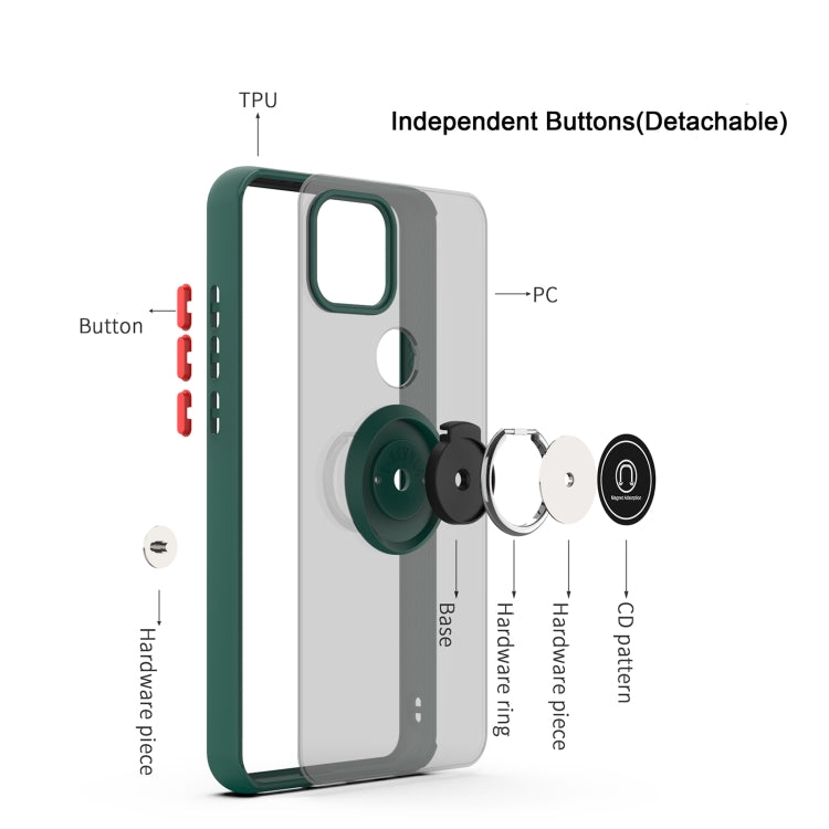 For T-Mobile REVVL 5G Q Shadow 1 Generation Series TPU + PC Protective Case with 360 Degrees Rotate Ring Holder