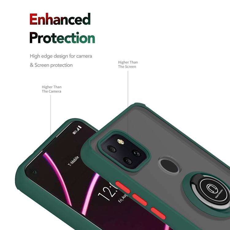 For T-Mobile REVVL 5G Q Shadow 1 Generation Series TPU + PC Protective Case with 360 Degrees Rotate Ring Holder