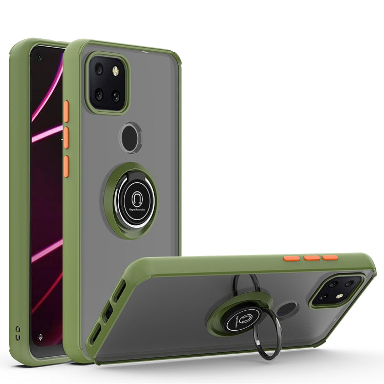 For T-Mobile REVVL 5G Q Shadow 1 Generation Series TPU + PC Protective Case with 360 Degrees Rotate Ring Holder