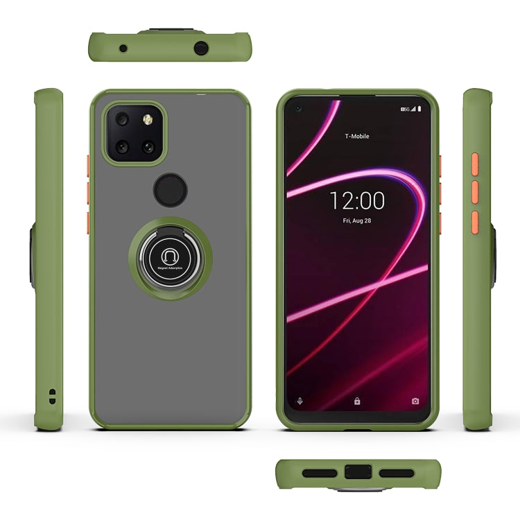 For T-Mobile REVVL 5G Q Shadow 1 Generation Series TPU + PC Protective Case with 360 Degrees Rotate Ring Holder