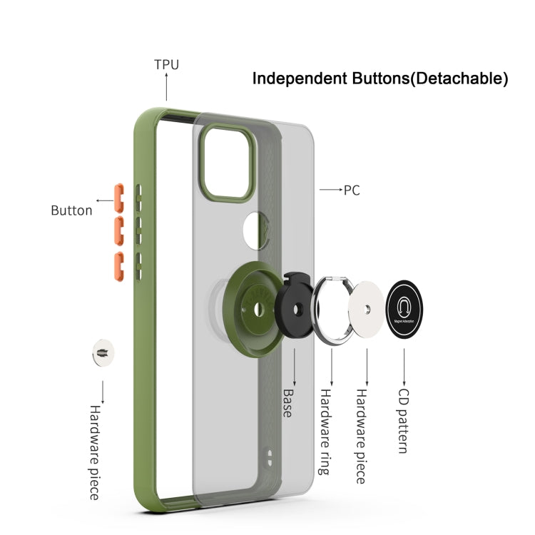 For T-Mobile REVVL 5G Q Shadow 1 Generation Series TPU + PC Protective Case with 360 Degrees Rotate Ring Holder