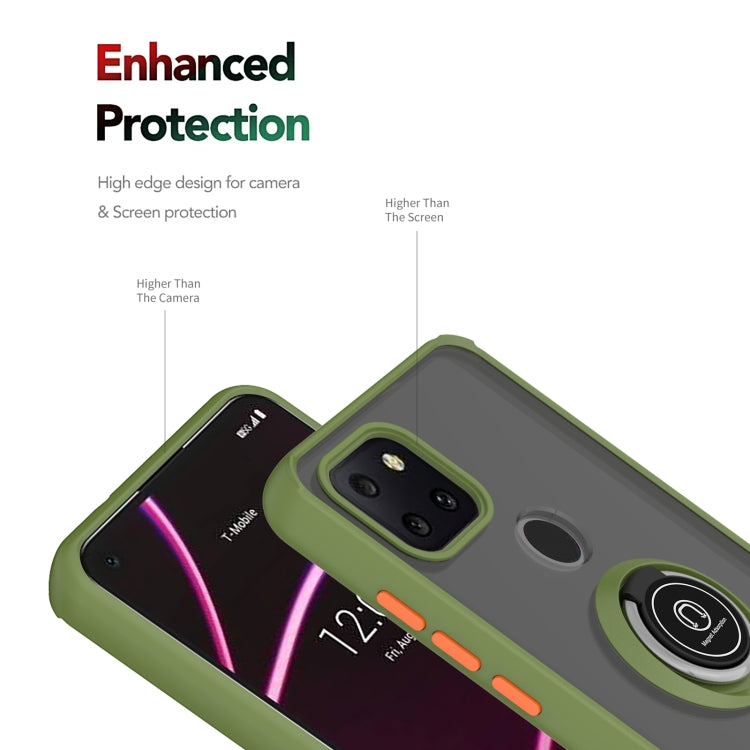 For T-Mobile REVVL 5G Q Shadow 1 Generation Series TPU + PC Protective Case with 360 Degrees Rotate Ring Holder