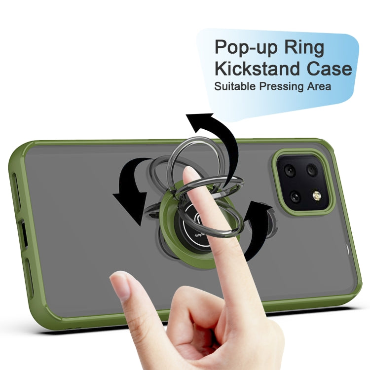 For T-Mobile REVVL 5G Q Shadow 1 Generation Series TPU + PC Protective Case with 360 Degrees Rotate Ring Holder