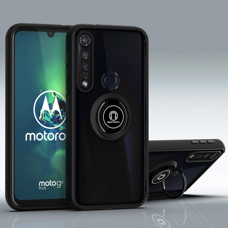 For Motorola Moto G8 Plus Q Shadow 1 Generation Series TPU + PC Protective Case with 360 Degrees Rotate Ring Holder