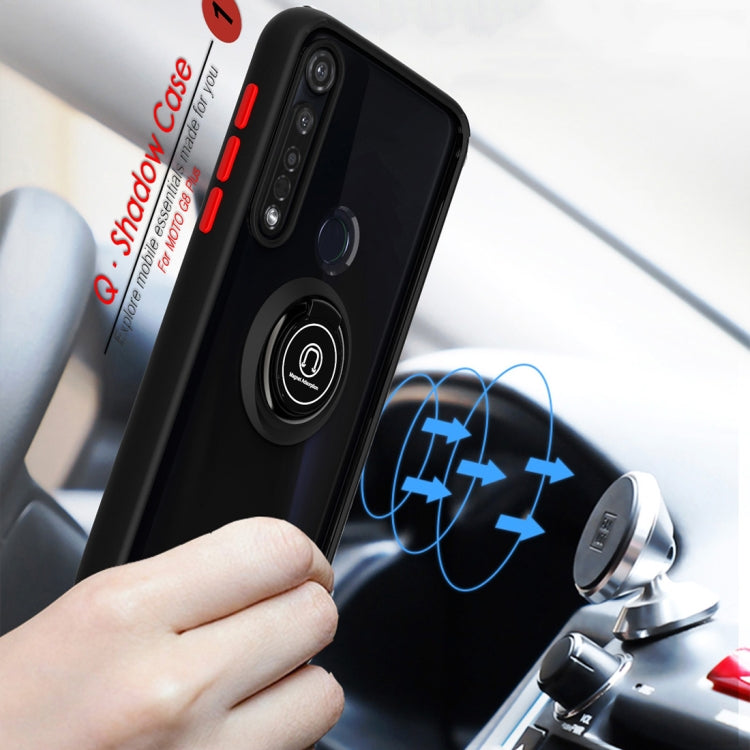 For Motorola Moto G8 Plus Q Shadow 1 Generation Series TPU + PC Protective Case with 360 Degrees Rotate Ring Holder