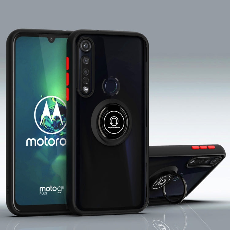 For Motorola Moto G8 Plus Q Shadow 1 Generation Series TPU + PC Protective Case with 360 Degrees Rotate Ring Holder