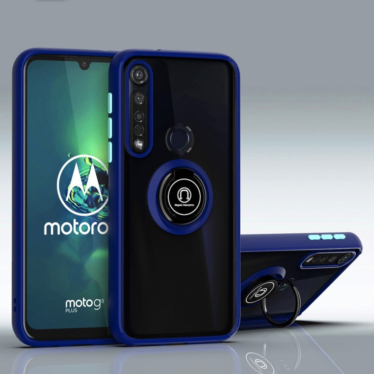 For Motorola Moto G8 Plus Q Shadow 1 Generation Series TPU + PC Protective Case with 360 Degrees Rotate Ring Holder